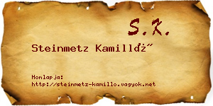Steinmetz Kamilló névjegykártya
